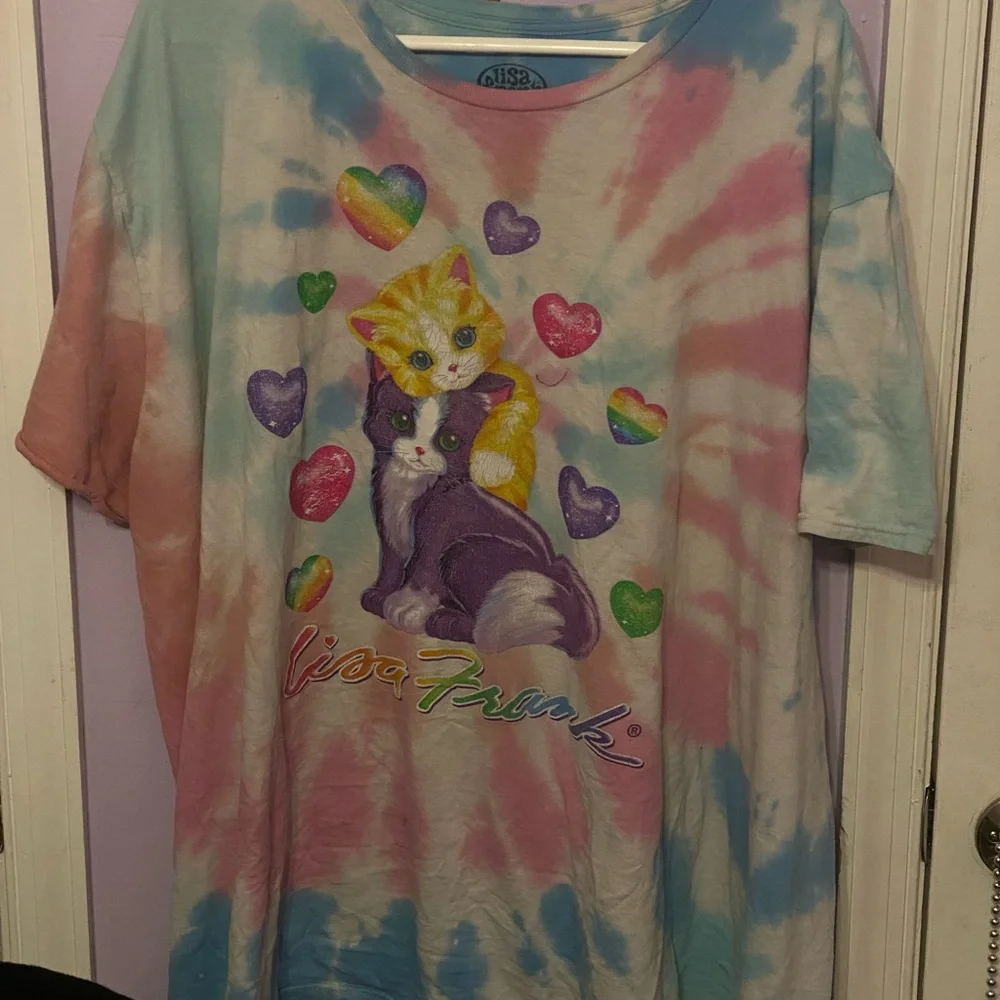 Lisa Frank Pastel Tie-Dye Cat Shirt